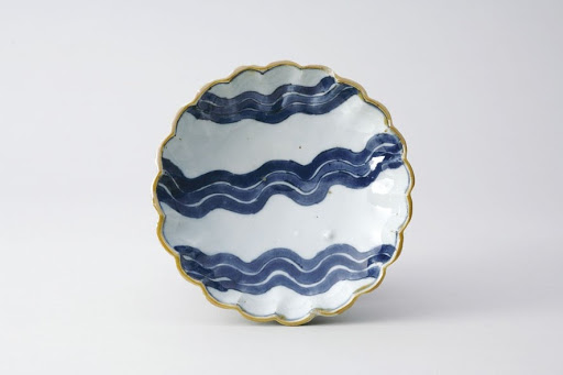 Dish, One of a Set of Five, Design of Ripple in Underglaze Blue; Kosometsuke Type - Unknown