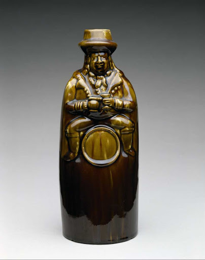 Toby Barrel Flask or Bottle - Lyman, Fenton & Co. with United States Pottery Co.