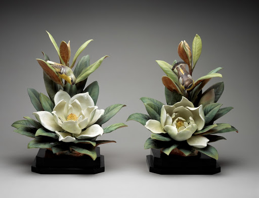 Pair of Magnolia Warblers - Worcester Porcelain Manufactory