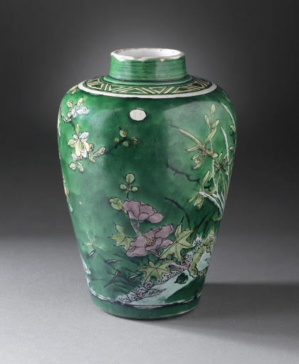 Jar (Ping) with Orchids, Camellias, and Magnolias - Unknown