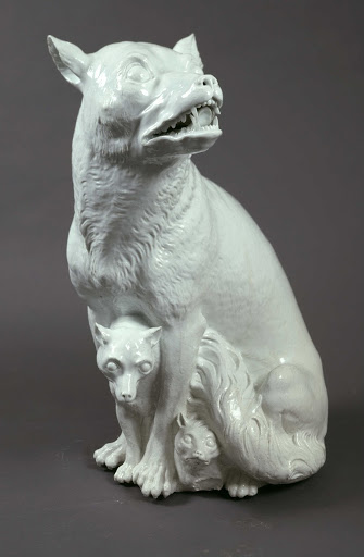 She-wolf with three wolf cubs - Johann J. K?ndler