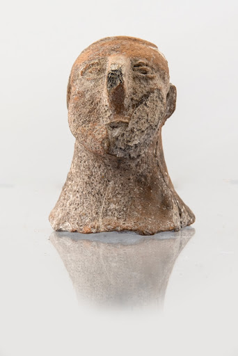Clay Human Head Figurine