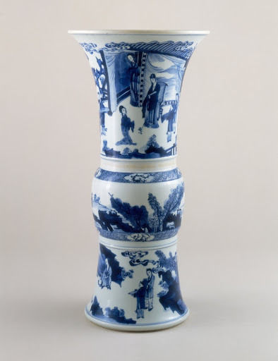 Large Zun-Shaped Vase Decorated with Figural Scenes and Landscapes - Jingdezhen kilns