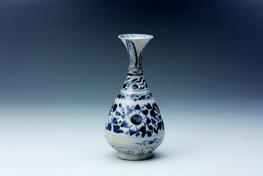 Vase, Design of Flower and Scroll in Underglaze Blue - Unknown