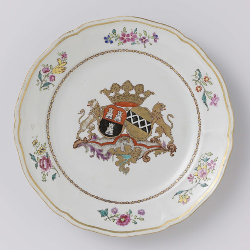 Plate with the arms of the Van Dam and De Maulde family - Anonymous