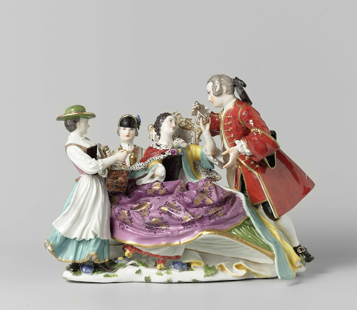 Group with a Pedlar (<Herzdosenkauf>) - Meissener Porzellan Manufaktur
