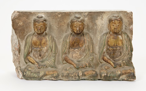 Relief fragment of Buddhist deities
