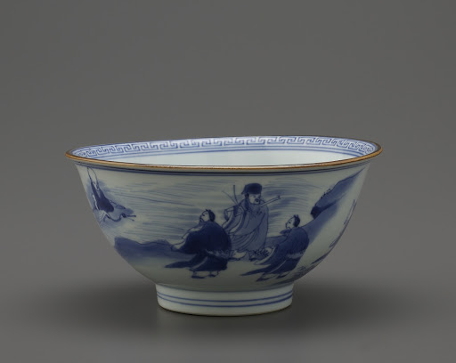 Bowl with design of Daoist Immortals and Shou Lao