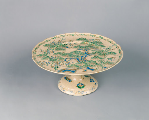 Stem Plate with Pine, Bamboo, and Plums - Unknown