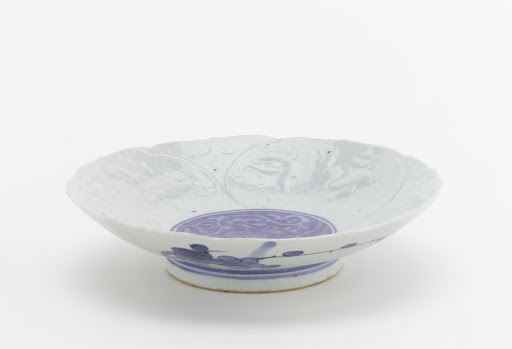 Dish with molded and painted decor