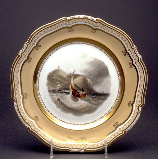 Plate (Scarbro Castle, Yorkshire) - Unidentified artist, Coalport Porcelain Factory, Shropshire, England (maker)