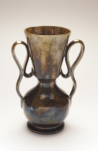 Two-handled Corseted Vase - George E. Ohr