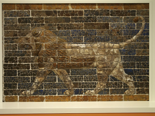 Glazed brick wall relief of lion - unknown