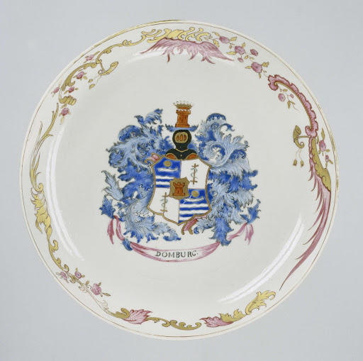 Saucer-dish with the arms of the Domburg family - Anonymous