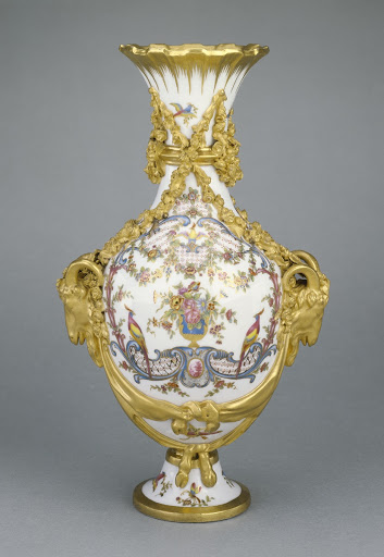 Vase (vase bouc du Barry B) - Painted by Fallot, Gilded by Jean Chauvaux le jeune, Sèvres Manufactory