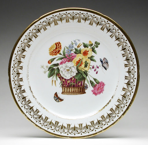 Plate with Basket of Flowers - Coalport Porcelain Works