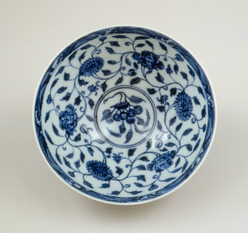 Deep Bowl Decorated with Design of Fruit, Flowers and Vines - Unknown