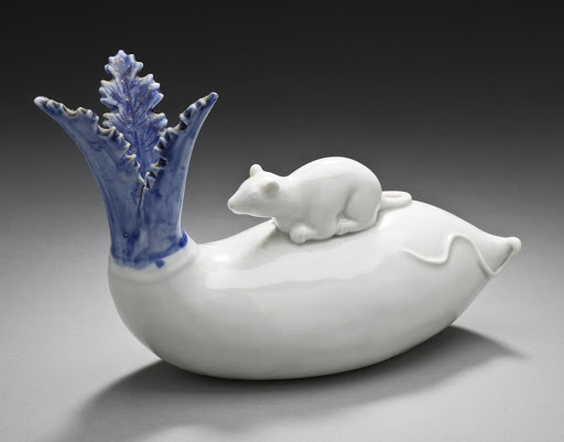 Okimono in the Form of a Rat on a Daikon - Unknown