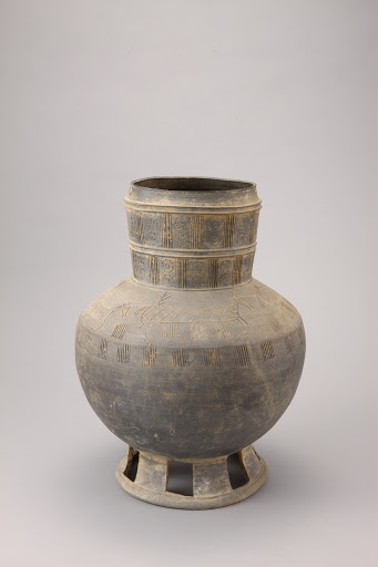 Long-necked Jar Engraved with Horse Design - unknown