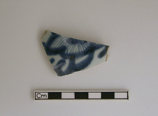Fragment of a blue-and-white glazed Chinese vessel