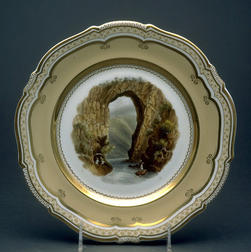 Plate (Natural Bridge, Virginia, America) - Unidentified artist, Coalport Porcelain Factory, Shropshire, England (maker)