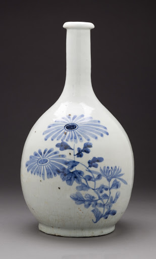 Sake Bottle (tokkuri) with Chrysanthemum Design - Unknown