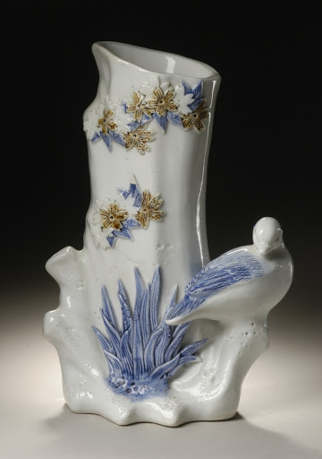 Tree-Stump Vase with Seated Duck - Unknown
