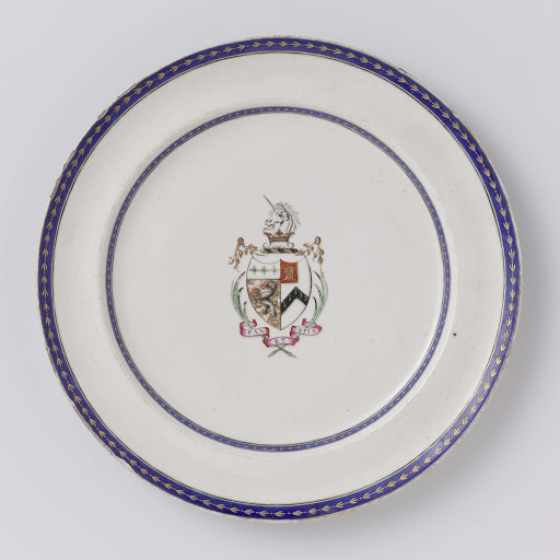 Plate with the arms of the Samler and Shaw family - Anonymous
