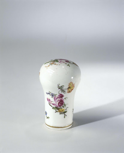 Wandelstokknop, veelkleurig beschilderd met bloemboeketten - Meissener Porzellan Manufaktur