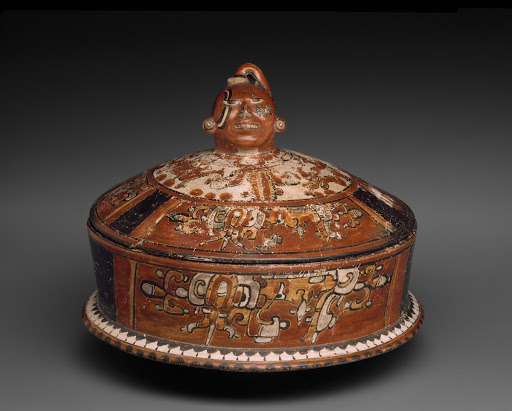 Covered Bowl with Human-head Handle - Maya