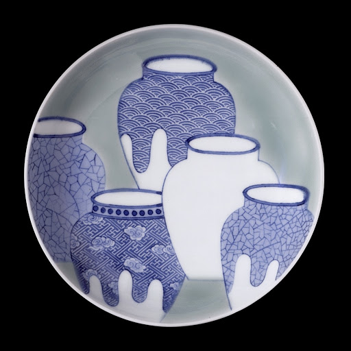 Dish with Five-Jar Design - Anonymous