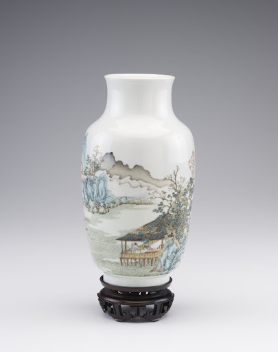 Vase with landscape and poem