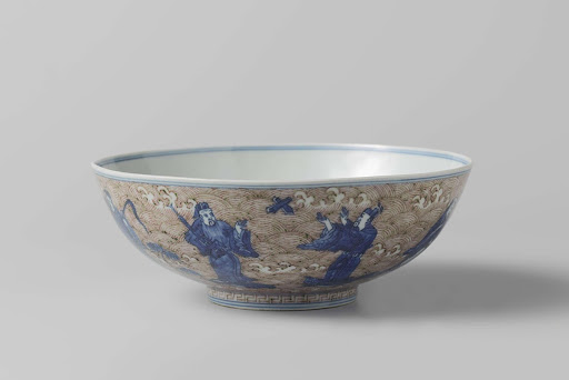 Bowl with the eight immortals and Shoulao - Anonymous