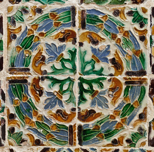 Aresta tiles with a  vegetal renaissance motif - Unknown