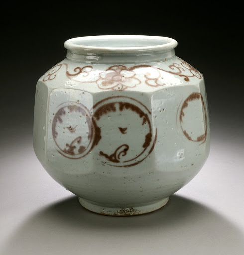 Faceted Jar with Roundels Containing Birds and Flowers - Unknown
