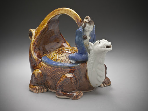 Sake Vessel in the Form of Urashima Taro on the Long-tailed Turtle - Unknown