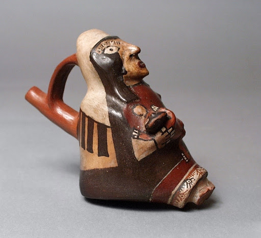 Spouted Vessel of Female Figure with Child - Unknown