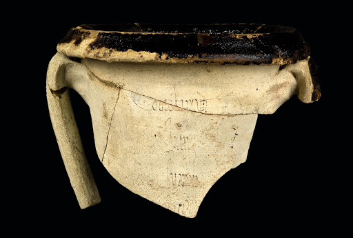 Amphora neck with titulus pictus