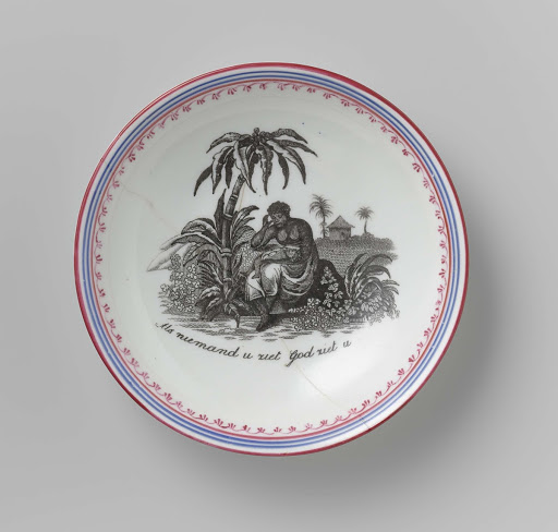 Cup and saucer with an abolitionist scene - Etruria Works