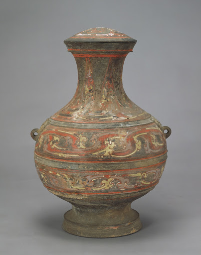 Jar with Two Handles and Design of Clouds, Painted Earthenware - unknown