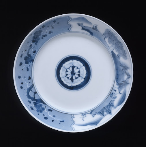 Dish with Floral and Landscape Motifs - Unknown
