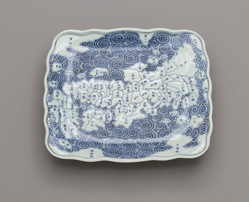 Dish depicting map of Japan