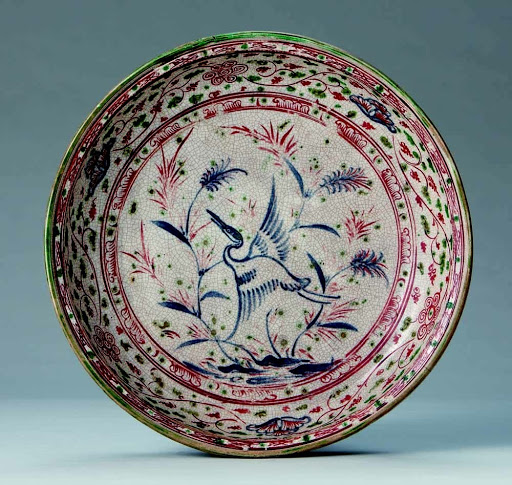 Dish, Enameled Ware, Reed and Crane Design - Unknown