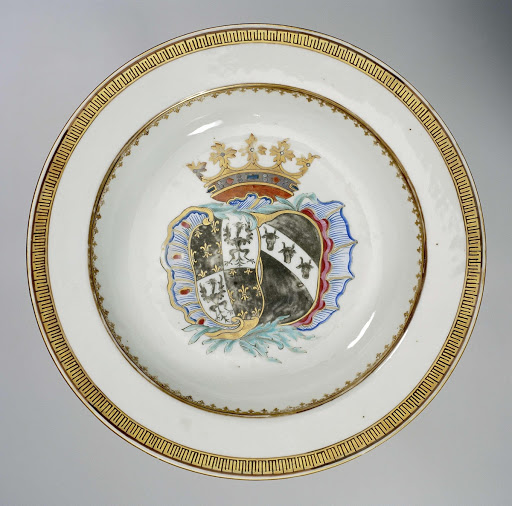 Soup plate with the arms of the De Famars and Vriesen family - Anonymous