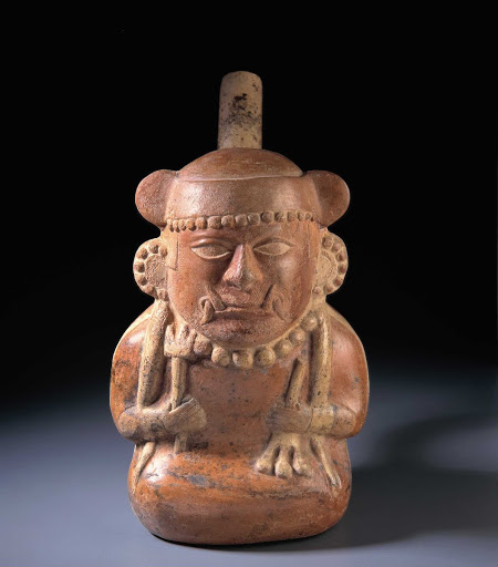 Sculptural ceramic ceremonial vessel that represents a mythological woman ML003146 - Moche style