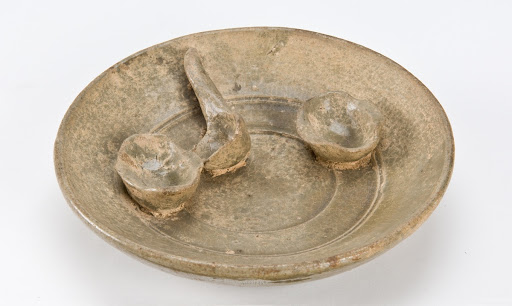 Dish with affixed wine cups and ladle