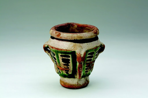 Vase with Three Ears, Iron-Brown and Green Glaze - Unknown