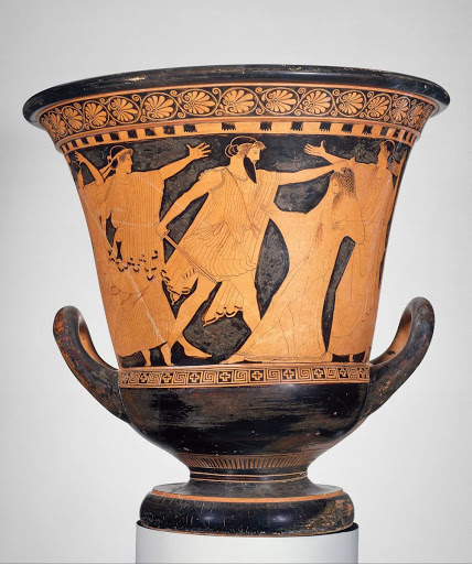 Mixing bowl (calyx krater) with the killing of Agamemnon - the Dokimasia Painter