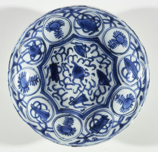 Dish with Design of Shells, Fans, Leaves and Scrolls - Jingdezhen kilns