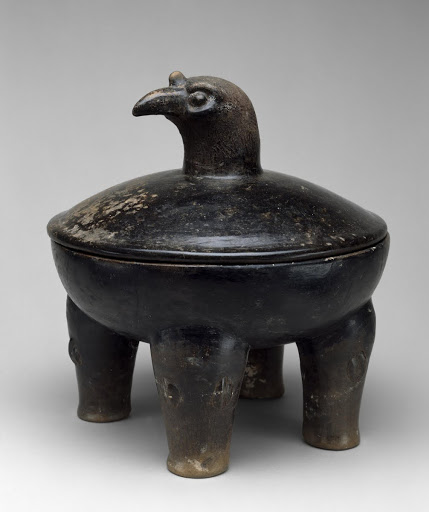 Covered Bowl with Bird-Head Handle - Maya